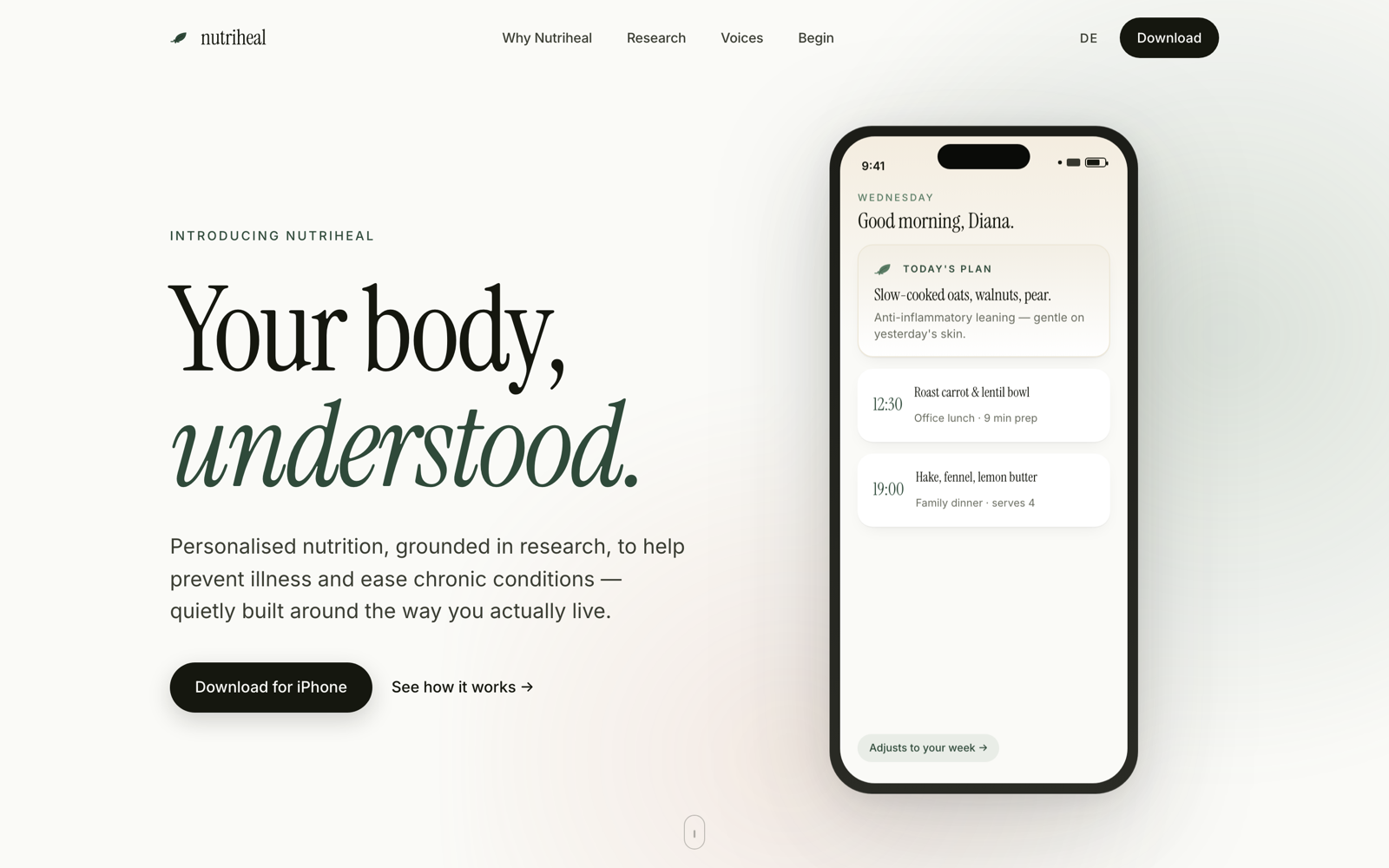 Nutriheal screenshot